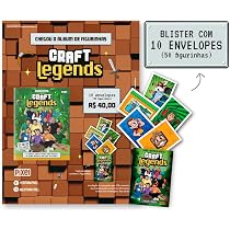 Kit de 10 envelopes com 50 cromos - Álbum oficial Craft Legends